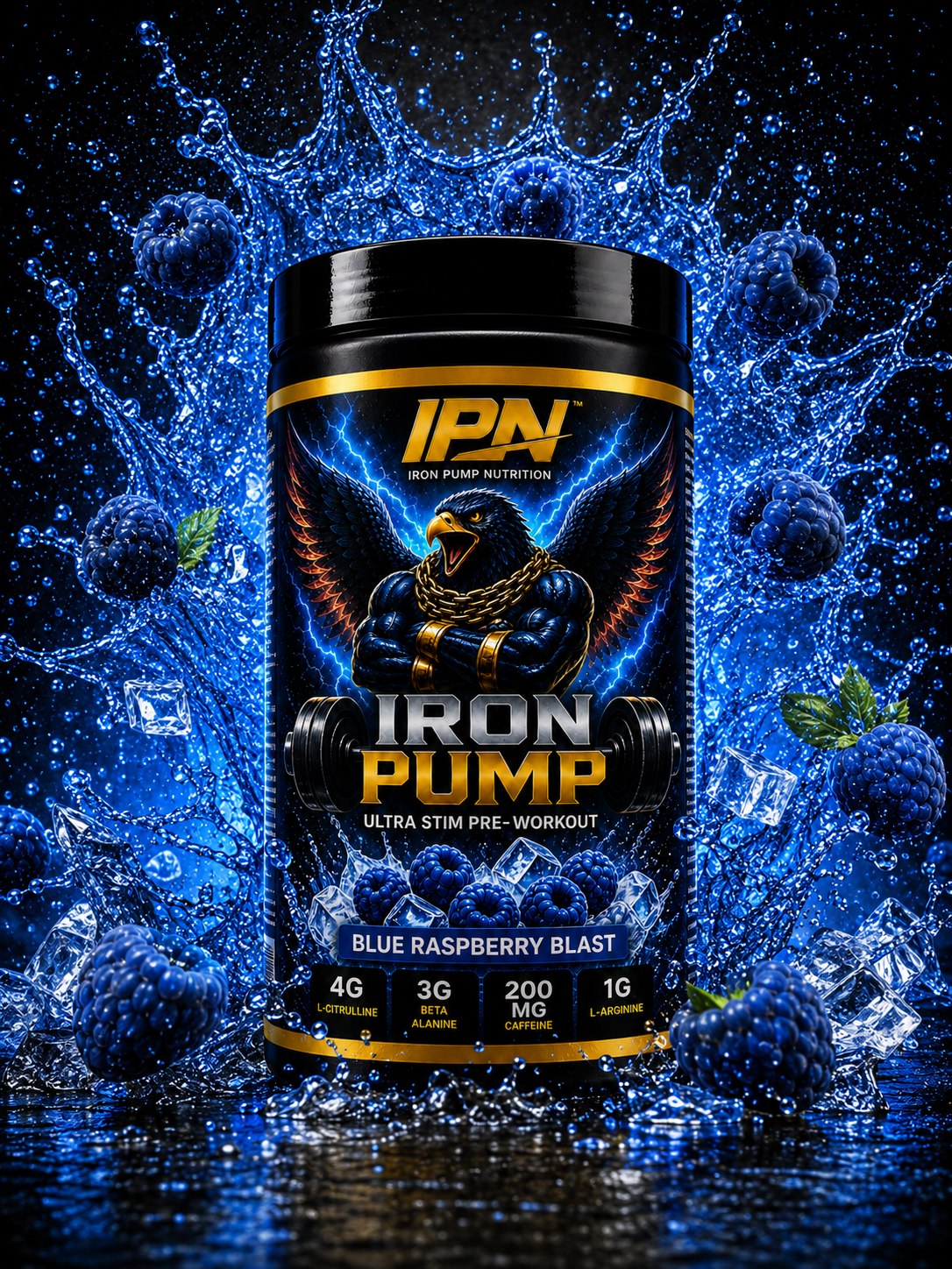 Iron Pump Ultra Stim Blue Raspberry Blast
